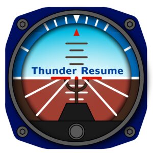 Airplane Altimeter Gauge with words Thunder Resume.